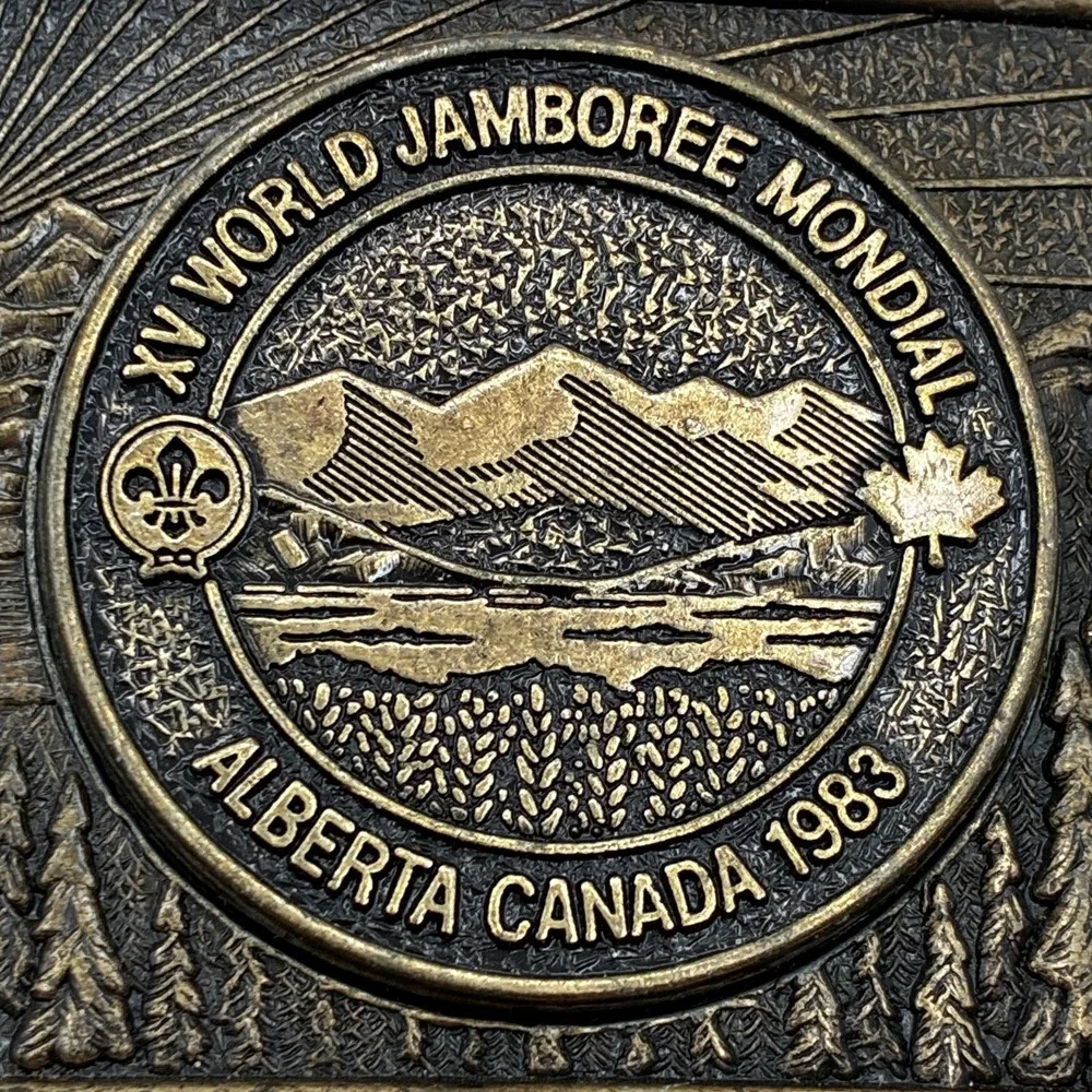 XV World Jamboree Mondial 1983 Alberta Canada Boy Scouts Belt Buckle Century